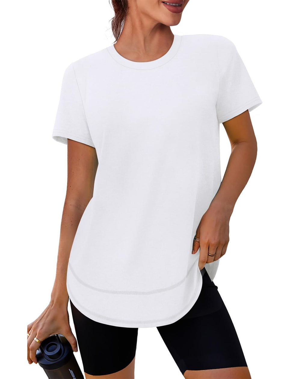 Stay cool, protected, and stylish with this UPF 50+ quick-dry workout shirt—lightweight, breathable, and flexible for yoga, running, hiking, or any active lifestyle.