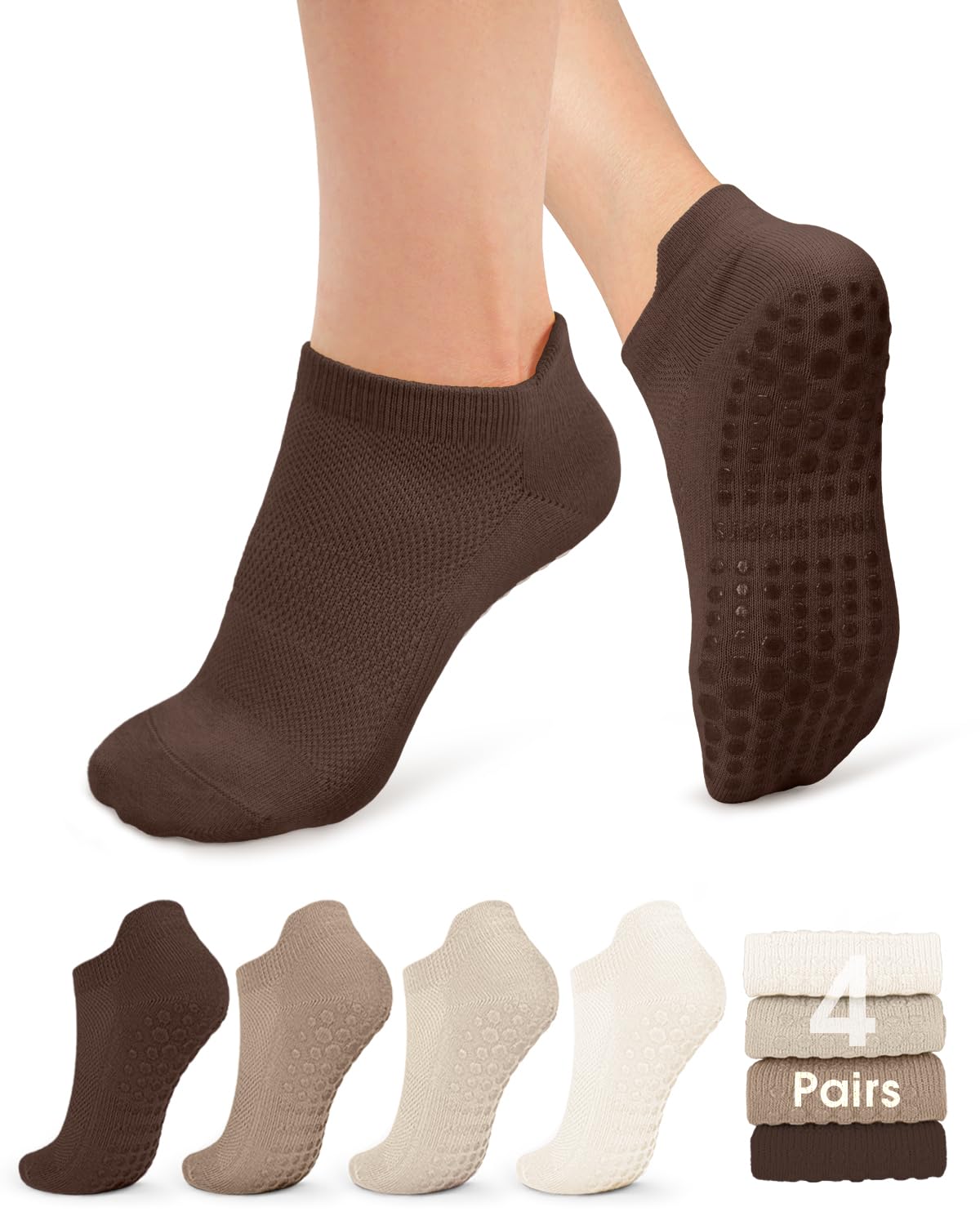 Stay safe, stable, and stylish with non-slip Pilates socks—breathable, cushioned, and perfect for yoga, barre, studio workouts, or home use. Comfort and grip in every step.