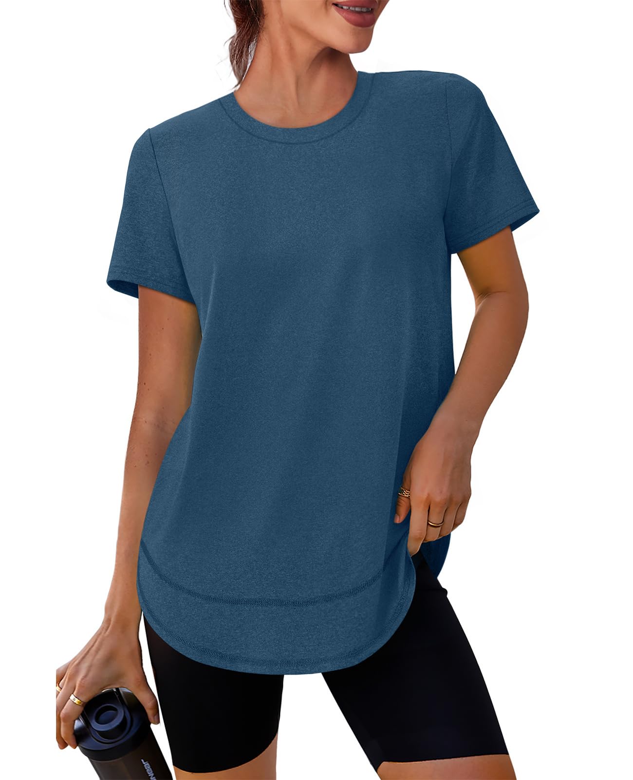 Stay cool, protected, and stylish with this UPF 50+ quick-dry workout shirt—lightweight, breathable, and flexible for yoga, running, hiking, or any active lifestyle.