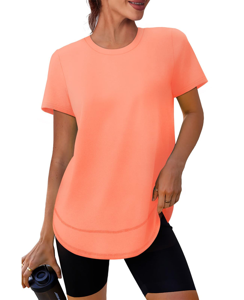 Stay cool, protected, and stylish with this UPF 50+ quick-dry workout shirt—lightweight, breathable, and flexible for yoga, running, hiking, or any active lifestyle.