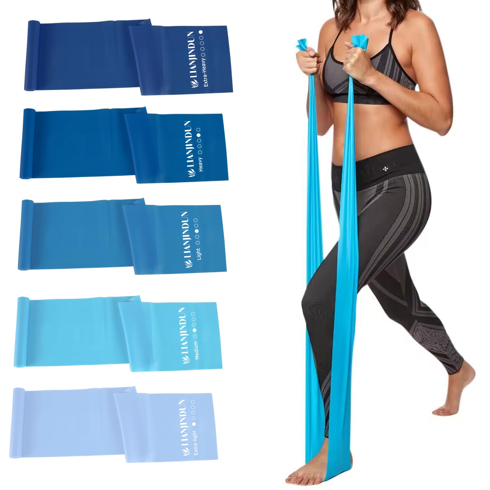Build strength, tone muscles, and recover faster with 5 levels of professional resistance bands—durable, latex-free, portable, and perfect for home workouts, Pilates, yoga, or physical therapy.