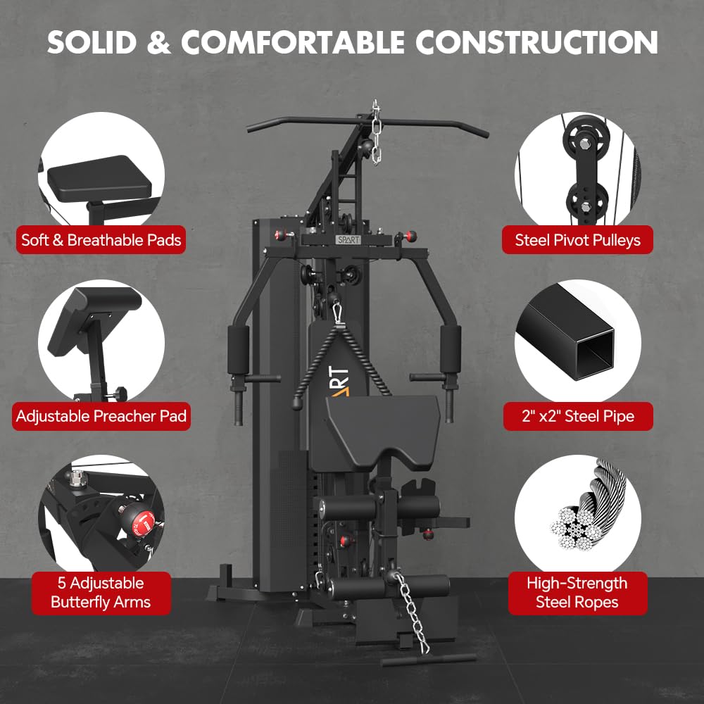 Transform your home workouts with the SPART Multi Gym Machine—durable, compact, and versatile, providing full-body strength training, adjustable resistance, and limitless exercise options in one powerful station.