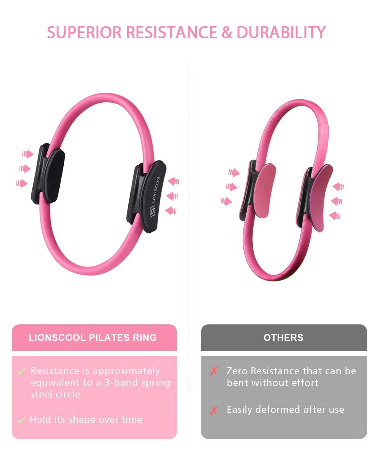 Transform your at-home Pilates practice with the LIONSCOOL Pilates Ring Set – all-in-one resistance ring, mini ball, and bands for strength, balance, and total-body toning anywhere, anytime.