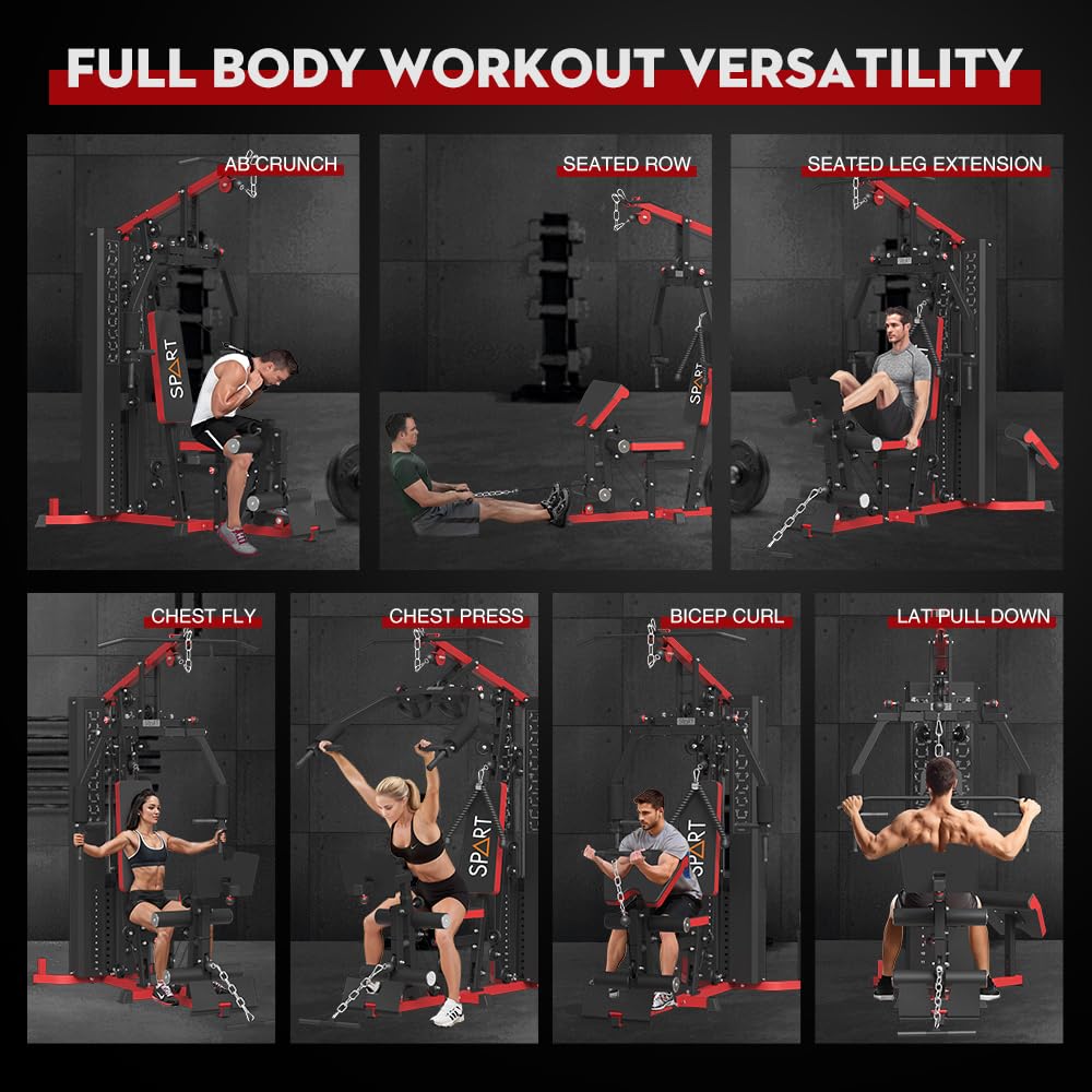 Transform your home workouts with the SPART Multi Gym Machine—durable, compact, and versatile, providing full-body strength training, adjustable resistance, and limitless exercise options in one powerful station.