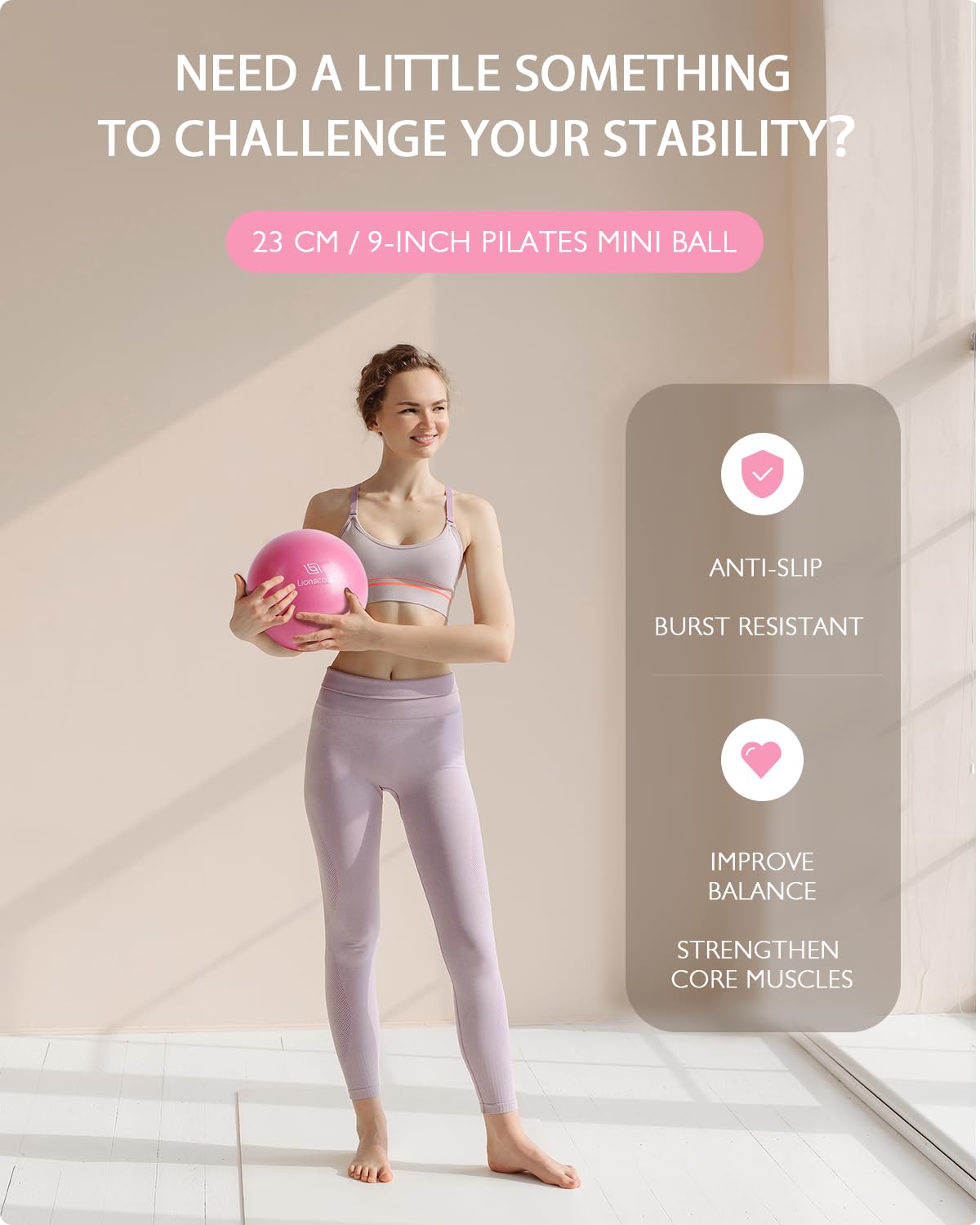 Transform your at-home Pilates practice with the LIONSCOOL Pilates Ring Set – all-in-one resistance ring, mini ball, and bands for strength, balance, and total-body toning anywhere, anytime.