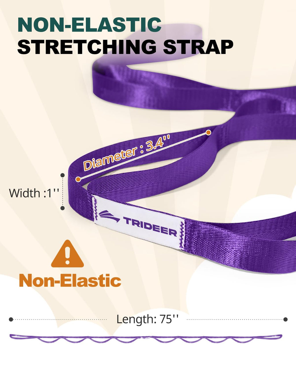 Boost flexibility, recover faster, and stretch safely with the Trideer 10-Loop Stretching Strap – durable, non-elastic, versatile for yoga, Pilates, physical therapy, and home or gym workouts.