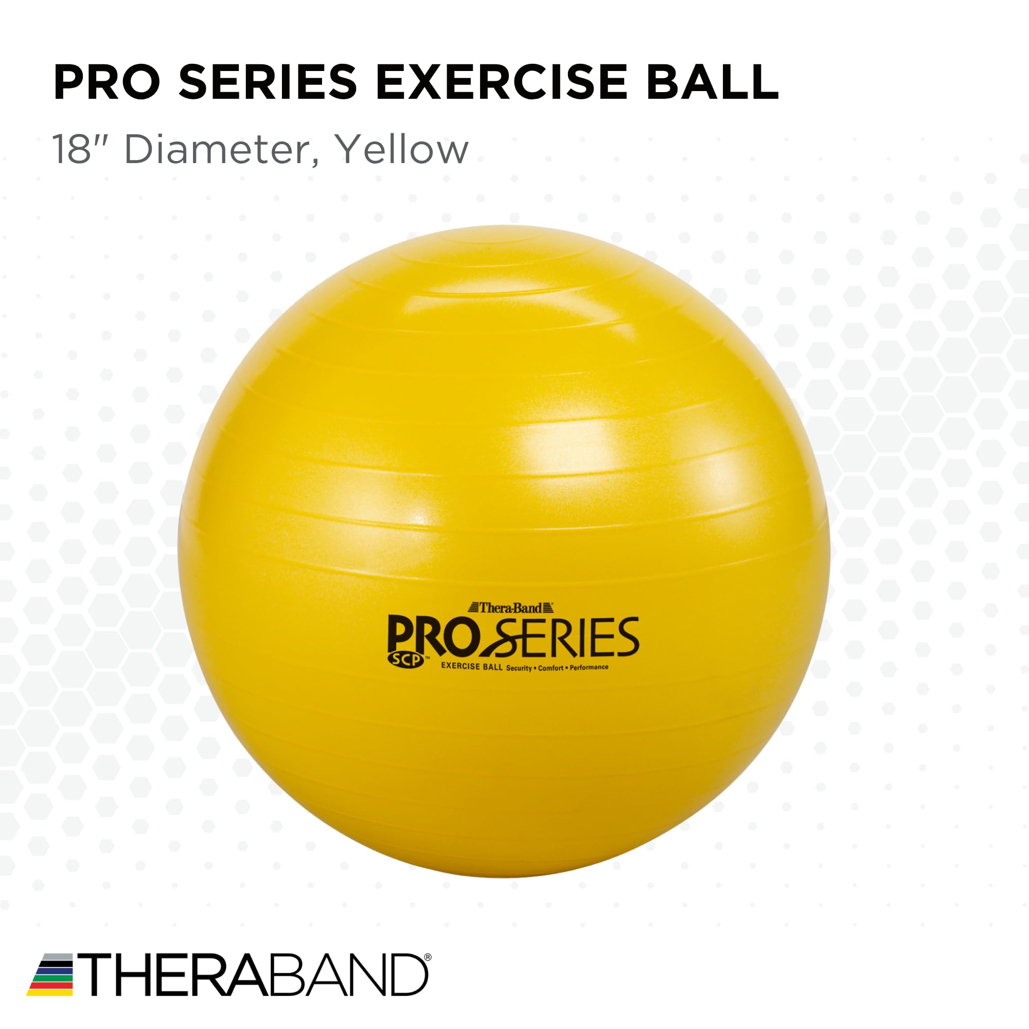 Boost balance, strengthen your core, and enhance flexibility with the THERABAND Pro Series Exercise Ball – anti-burst, professional-grade, versatile for yoga, Pilates, stability, and home or gym workouts.