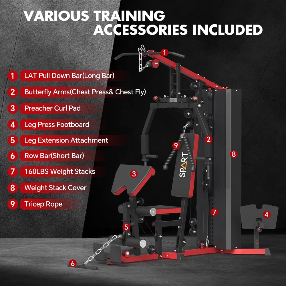 Transform your home workouts with the SPART Multi Gym Machine—durable, compact, and versatile, providing full-body strength training, adjustable resistance, and limitless exercise options in one powerful station.