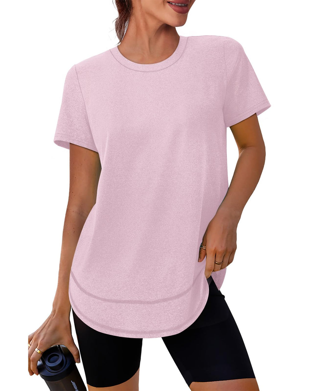 Stay cool, protected, and stylish with this UPF 50+ quick-dry workout shirt—lightweight, breathable, and flexible for yoga, running, hiking, or any active lifestyle.