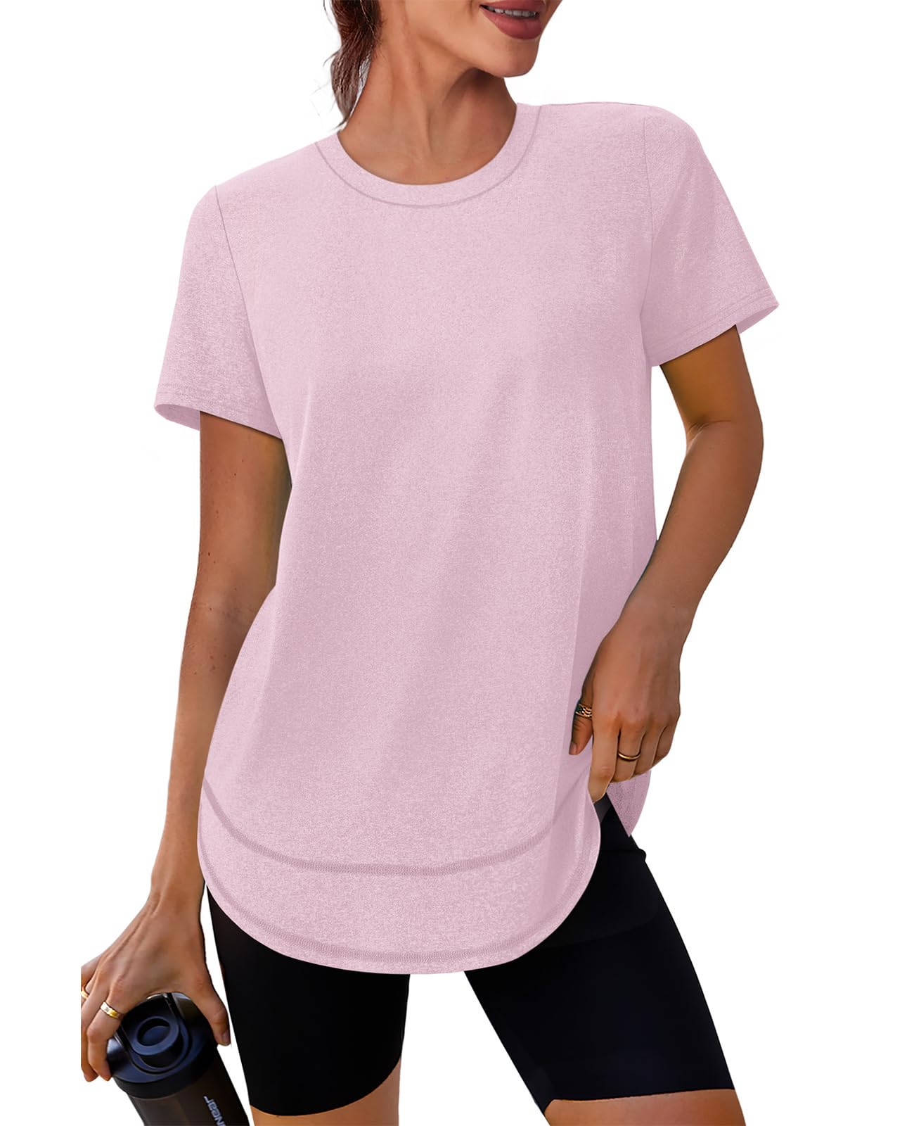 Stay cool, protected, and stylish with this UPF 50+ quick-dry workout shirt—lightweight, breathable, and flexible for yoga, running, hiking, or any active lifestyle.