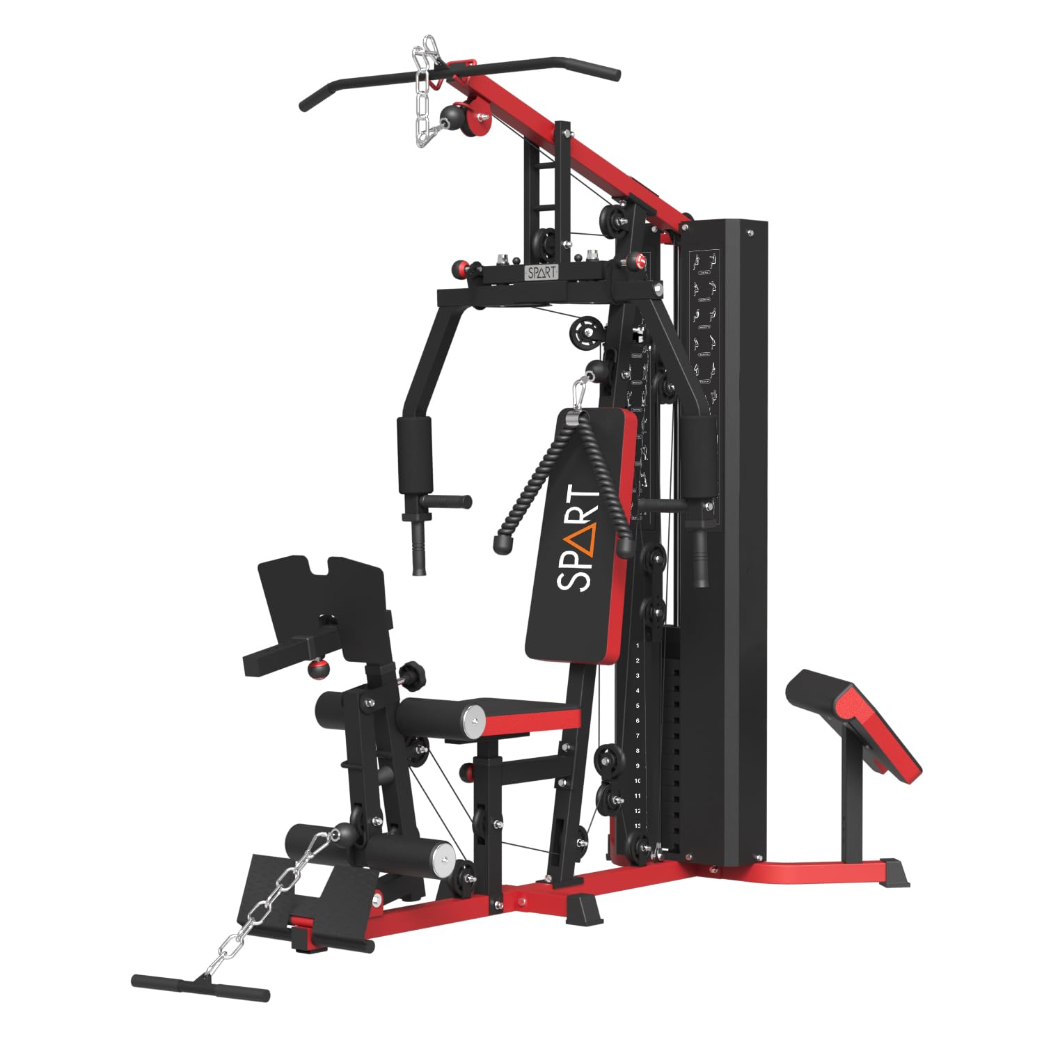 SPART Multi Gym Machine For Home Gym Station, Multi Workout Machines For Home Gym, with 160LBS Weight Stack for Leg Press & Chest Fly, All in One Workout Machine Full Body Strength Training with Pulley System