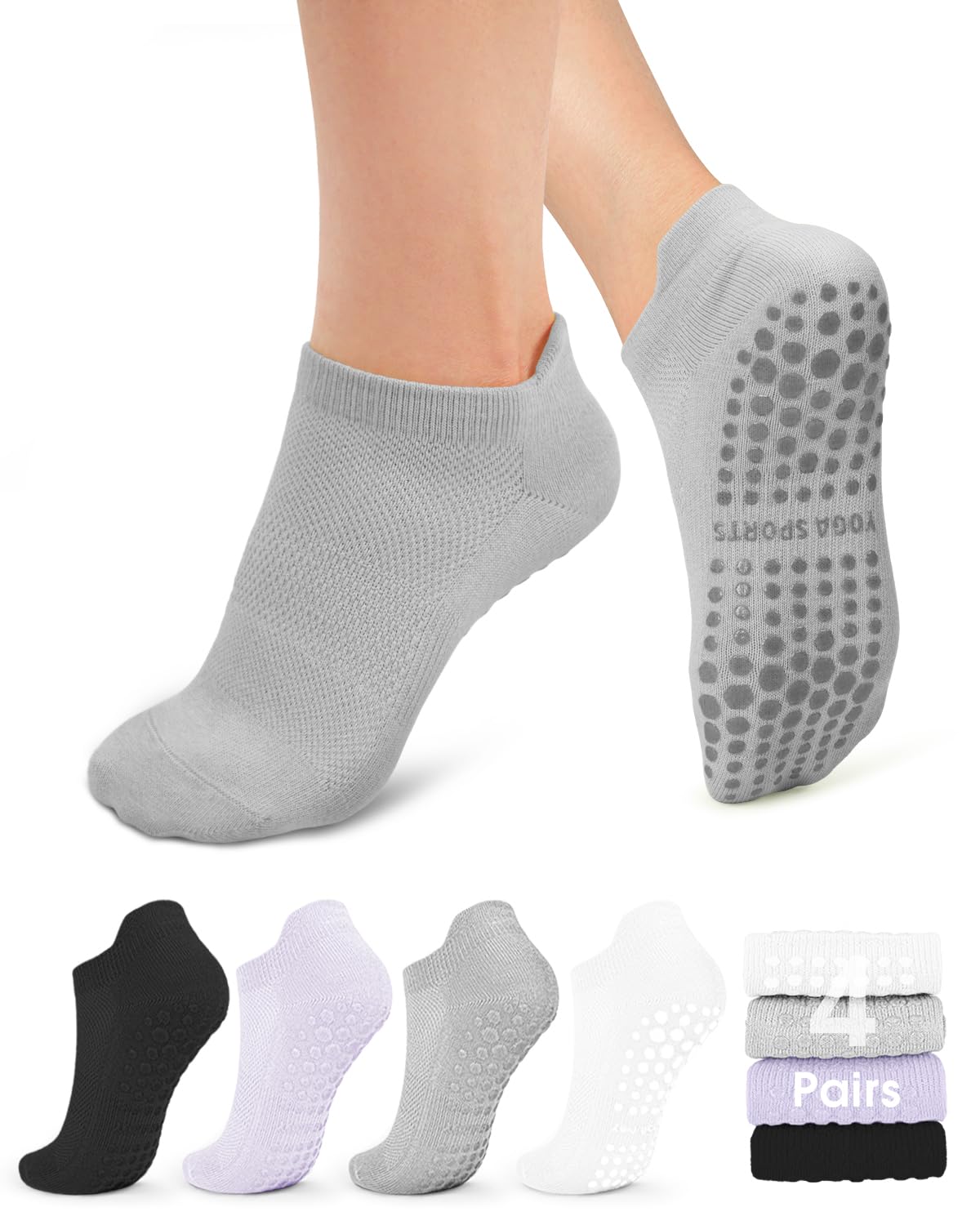 Stay safe, stable, and stylish with non-slip Pilates socks—breathable, cushioned, and perfect for yoga, barre, studio workouts, or home use. Comfort and grip in every step.