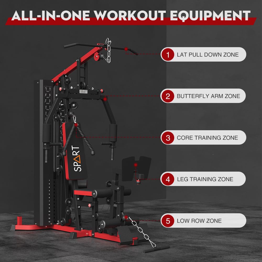 Transform your home workouts with the SPART Multi Gym Machine—durable, compact, and versatile, providing full-body strength training, adjustable resistance, and limitless exercise options in one powerful station.