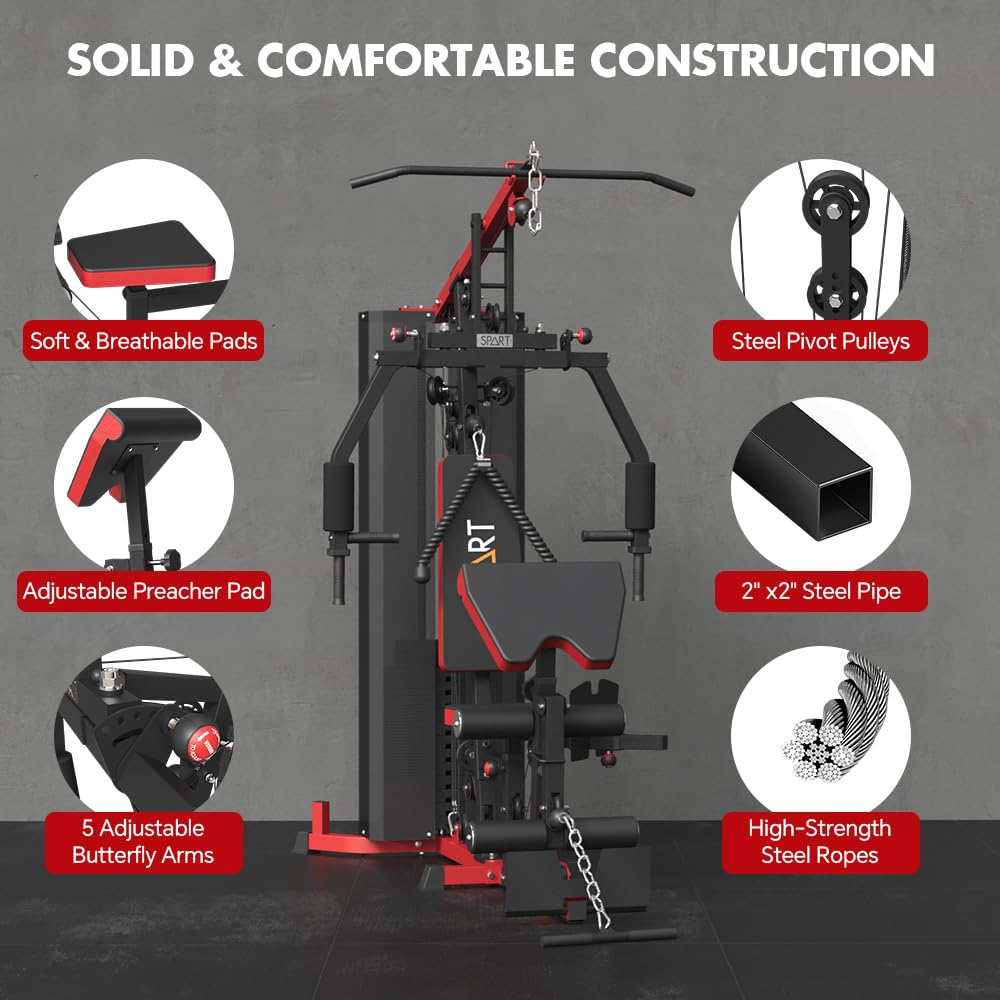 Transform your home workouts with the SPART Multi Gym Machine—durable, compact, and versatile, providing full-body strength training, adjustable resistance, and limitless exercise options in one powerful station.