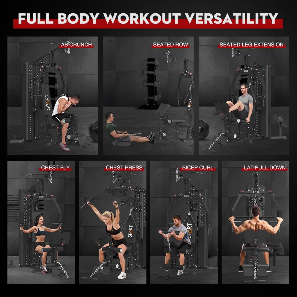 Transform your home workouts with the SPART Multi Gym Machine—durable, compact, and versatile, providing full-body strength training, adjustable resistance, and limitless exercise options in one powerful station.