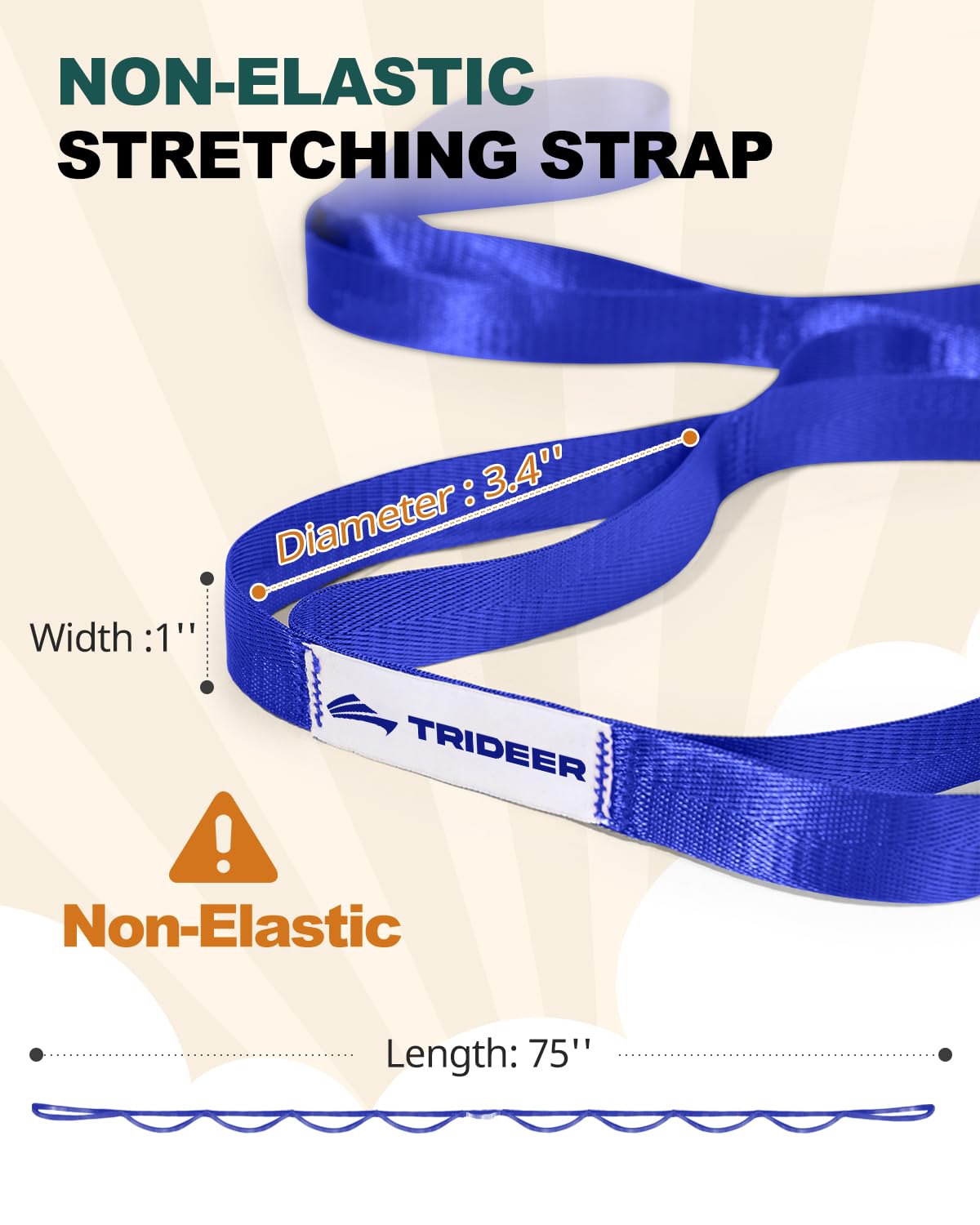 Boost flexibility, recover faster, and stretch safely with the Trideer 10-Loop Stretching Strap – durable, non-elastic, versatile for yoga, Pilates, physical therapy, and home or gym workouts.