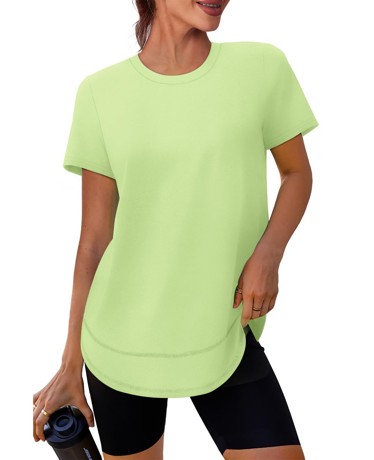 Stay cool, protected, and stylish with this UPF 50+ quick-dry workout shirt—lightweight, breathable, and flexible for yoga, running, hiking, or any active lifestyle.