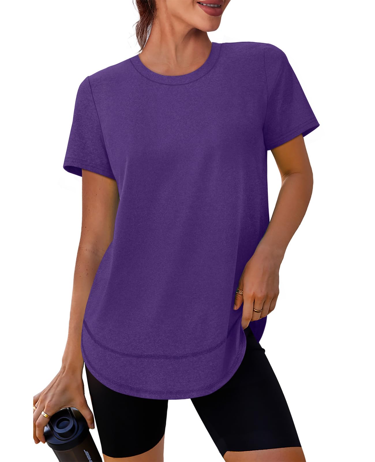 Stay cool, protected, and stylish with this UPF 50+ quick-dry workout shirt—lightweight, breathable, and flexible for yoga, running, hiking, or any active lifestyle.