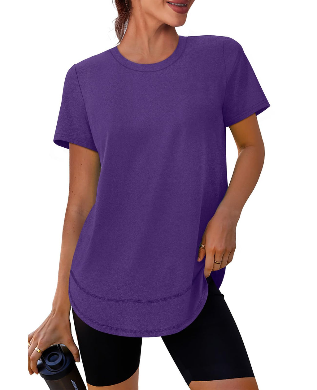 Stay cool, protected, and stylish with this UPF 50+ quick-dry workout shirt—lightweight, breathable, and flexible for yoga, running, hiking, or any active lifestyle.