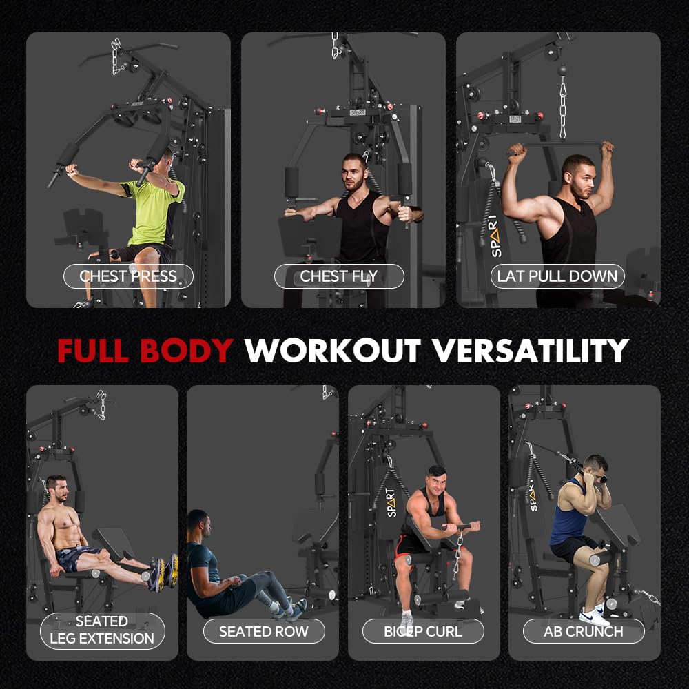 Transform your home workouts with the SPART Multi Gym Machine—durable, compact, and versatile, providing full-body strength training, adjustable resistance, and limitless exercise options in one powerful station.