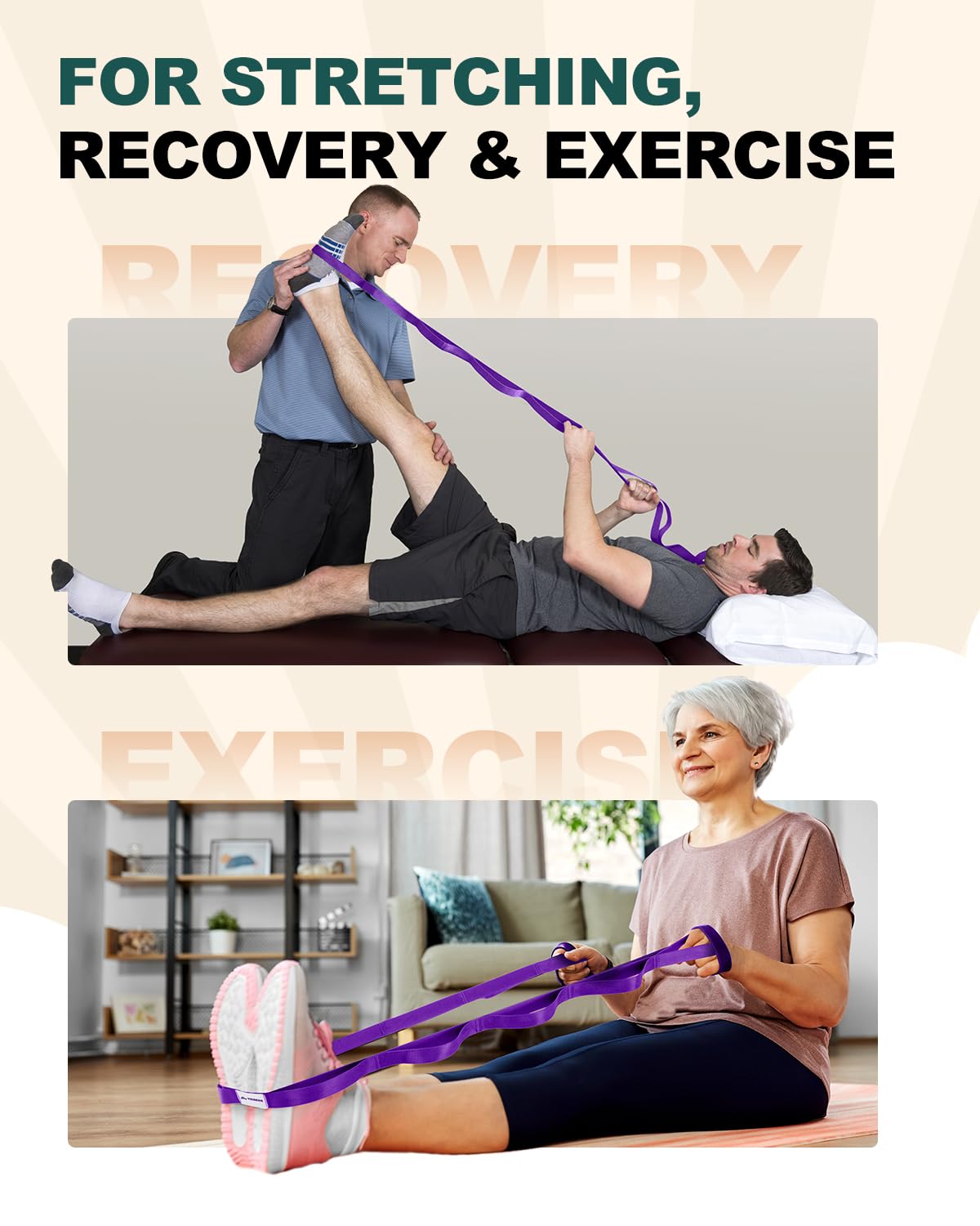 Boost flexibility, recover faster, and stretch safely with the Trideer 10-Loop Stretching Strap – durable, non-elastic, versatile for yoga, Pilates, physical therapy, and home or gym workouts.