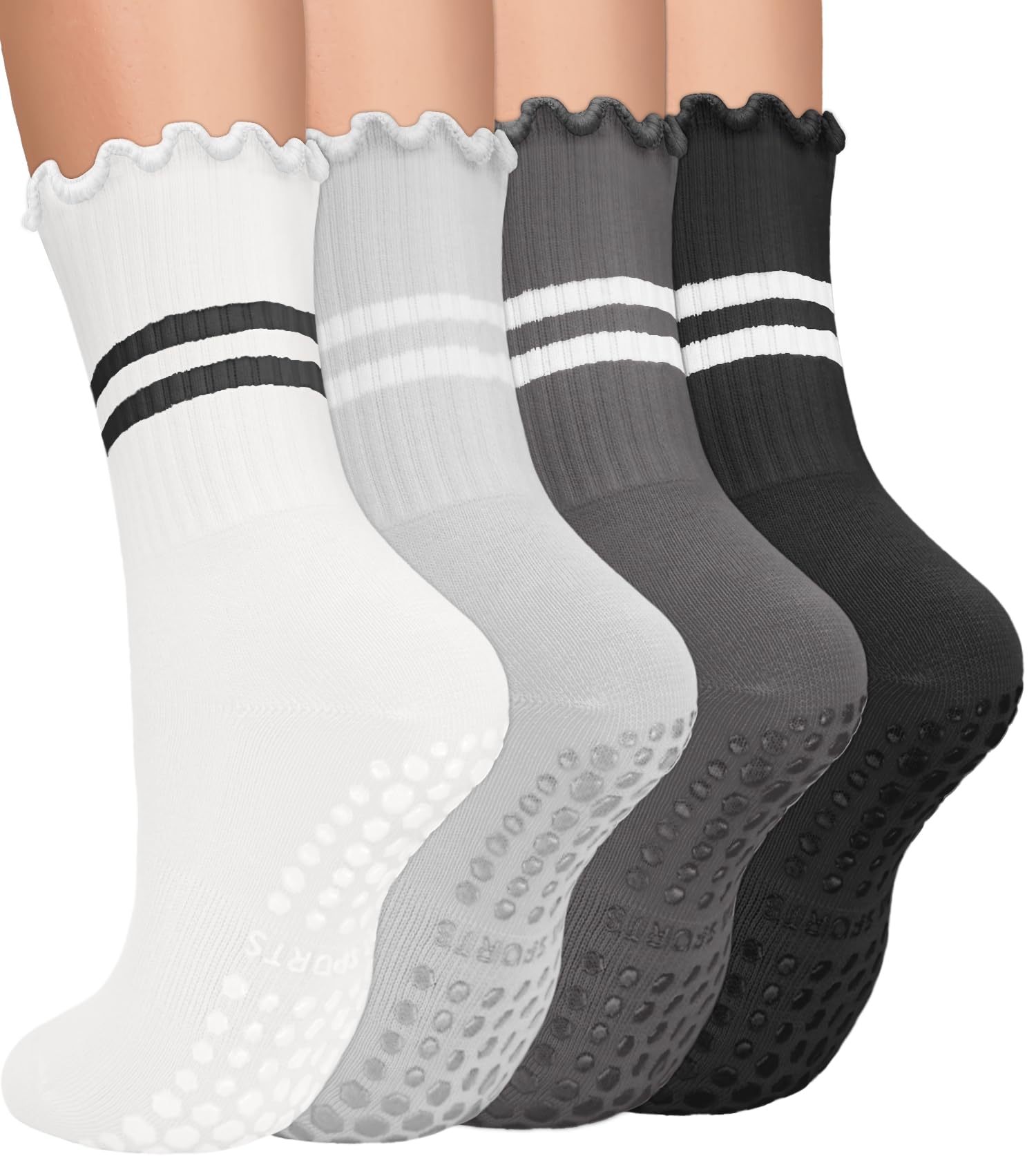 Stay safe, stable, and stylish with non-slip Pilates socks—breathable, cushioned, and perfect for yoga, barre, studio workouts, or home use. Comfort and grip in every step.