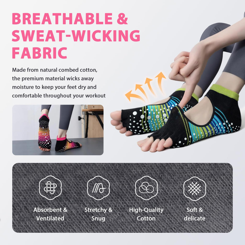 Train with confidence and comfort—these non-slip Pilates yoga socks deliver secure grip, breathable support, and stylish design for every workout, from barre to yoga and beyond.