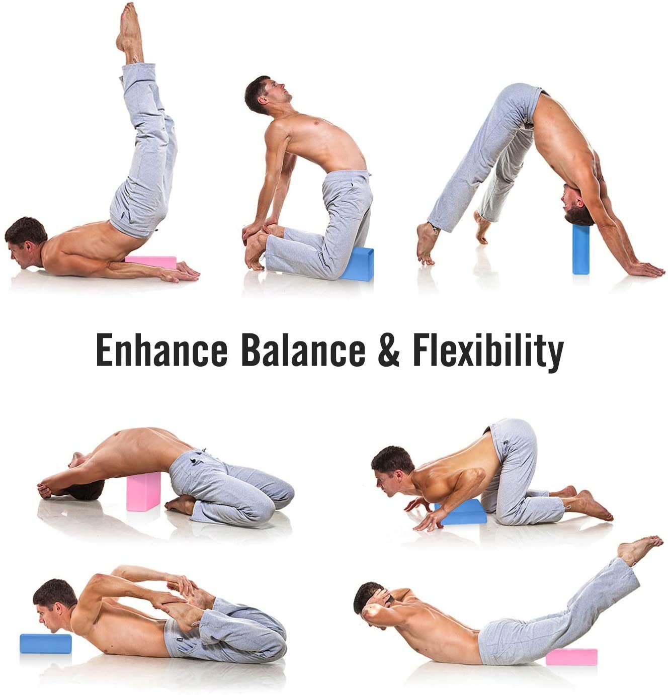 nhance stability, balance, and flexibility with the Gaiam Yoga Block & Strap Combo – durable, non-slip foam block and cotton strap help deepen stretches and safely modify poses for all skill levels.