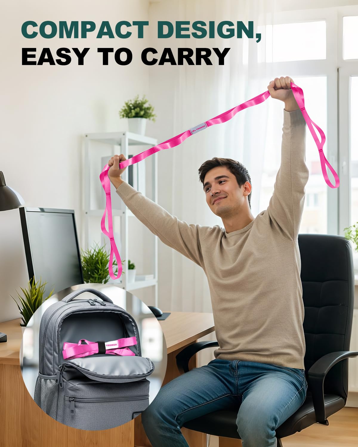 Boost flexibility, recover faster, and stretch safely with the Trideer 10-Loop Stretching Strap – durable, non-elastic, versatile for yoga, Pilates, physical therapy, and home or gym workouts.