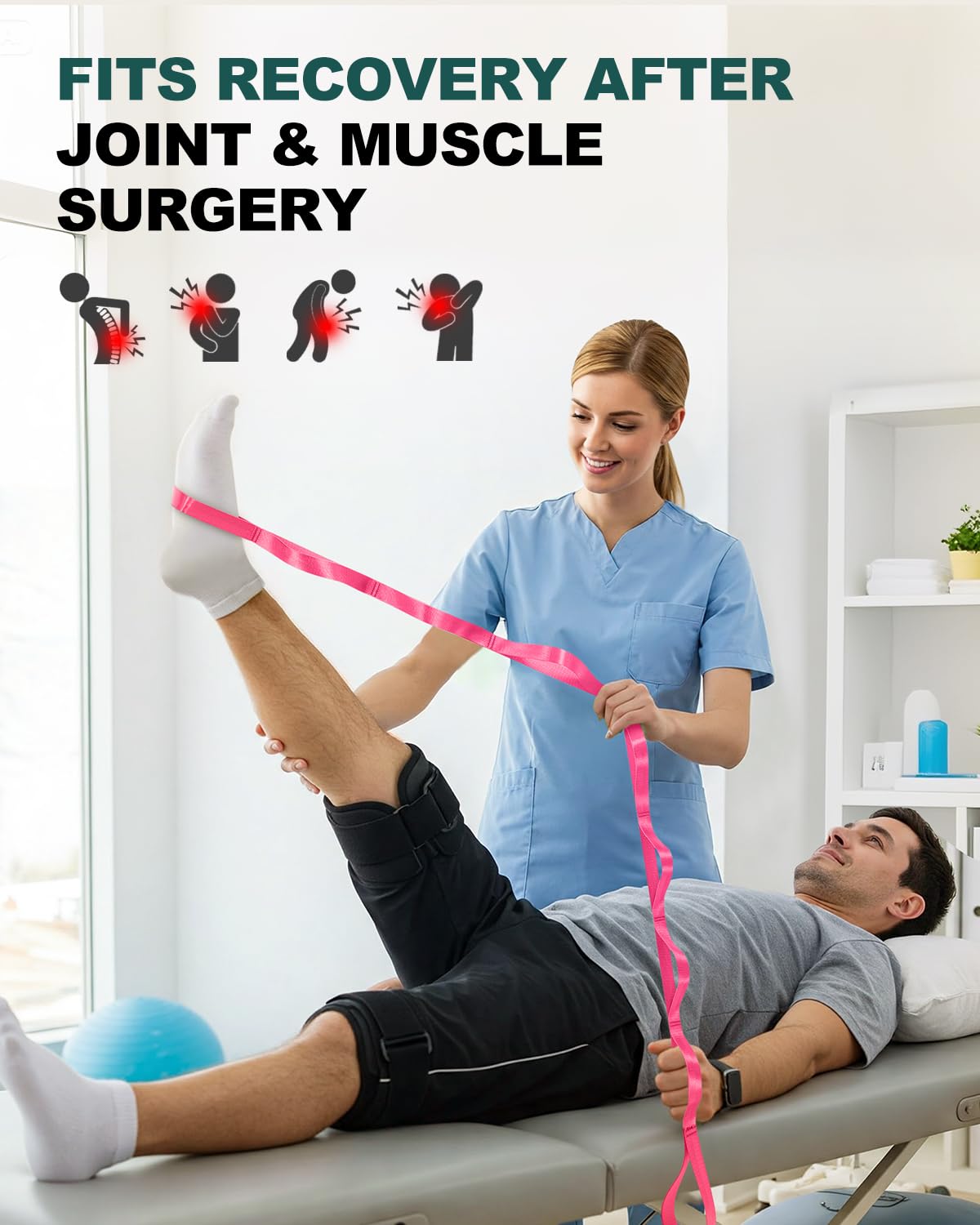 Boost flexibility, recover faster, and stretch safely with the Trideer 10-Loop Stretching Strap – durable, non-elastic, versatile for yoga, Pilates, physical therapy, and home or gym workouts.