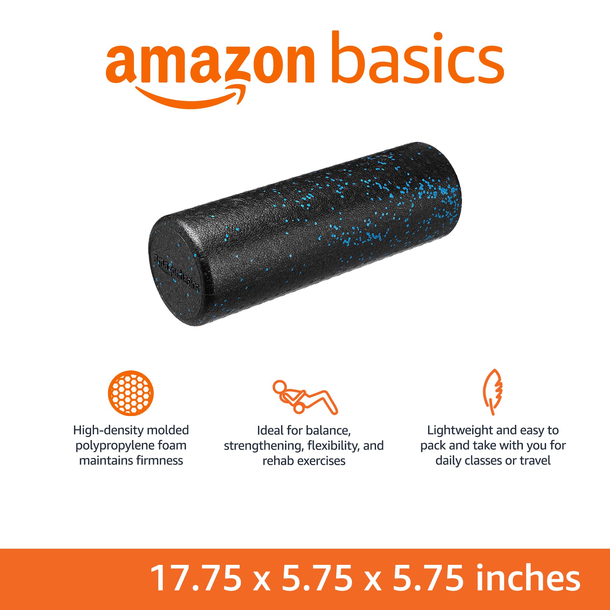 Relieve tension, improve balance, and boost flexibility with the Amazon Basics High-Density Foam Roller – firm, durable, portable, and perfect for home, gym, yoga, Pilates, and recovery workouts.