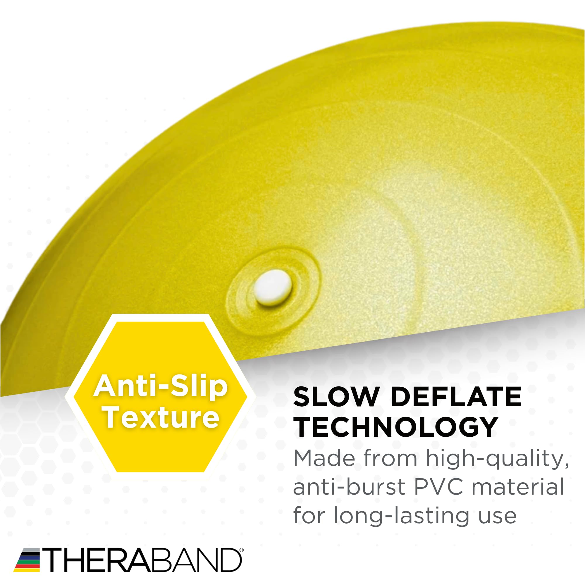 Boost balance, strengthen your core, and enhance flexibility with the THERABAND Pro Series Exercise Ball – anti-burst, professional-grade, versatile for yoga, Pilates, stability, and home or gym workouts.