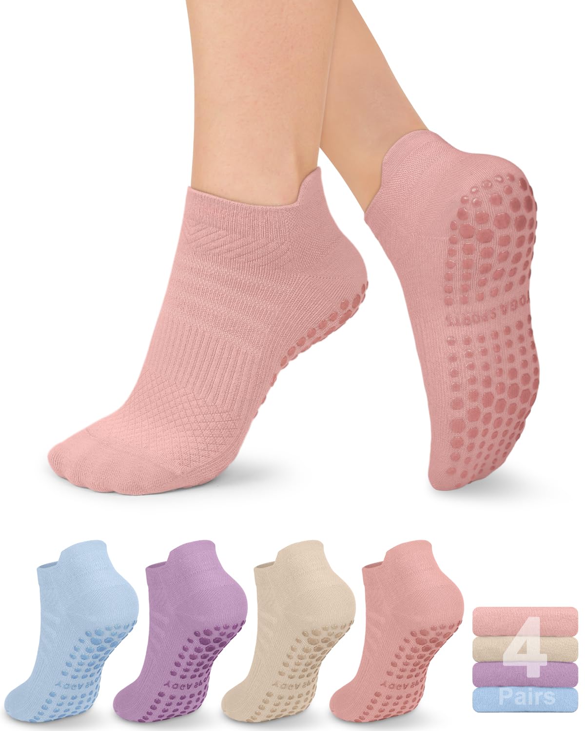 Stay safe, stable, and stylish with non-slip Pilates socks—breathable, cushioned, and perfect for yoga, barre, studio workouts, or home use. Comfort and grip in every step.