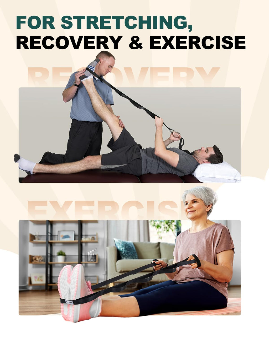 Boost flexibility, recover faster, and stretch safely with the Trideer 10-Loop Stretching Strap – durable, non-elastic, versatile for yoga, Pilates, physical therapy, and home or gym workouts.