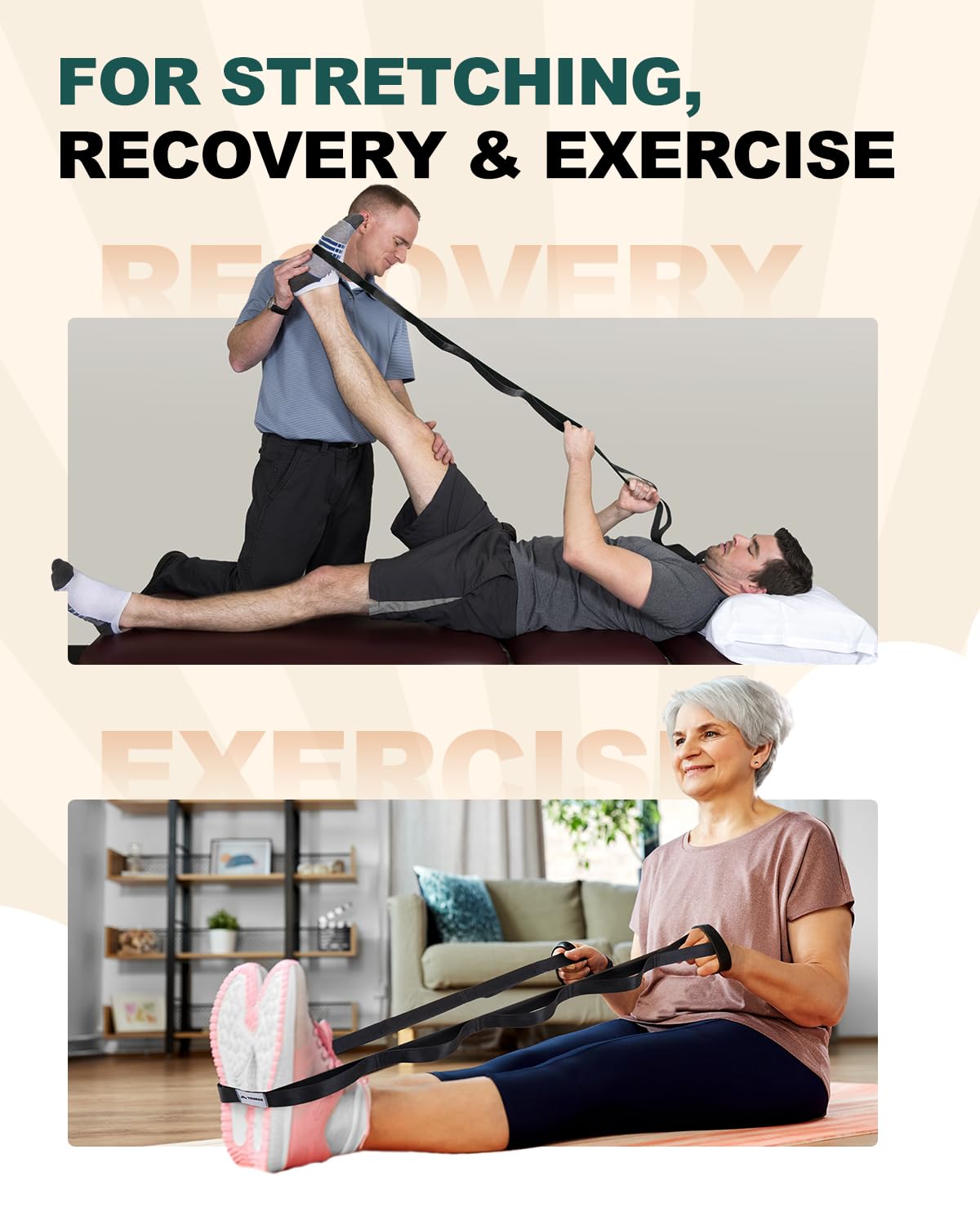 Boost flexibility, recover faster, and stretch safely with the Trideer 10-Loop Stretching Strap – durable, non-elastic, versatile for yoga, Pilates, physical therapy, and home or gym workouts.