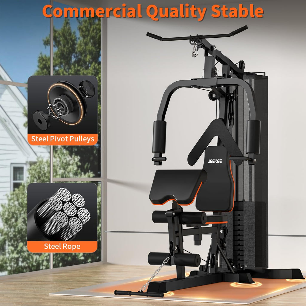 Home Gym,Workout Machine with 160LB Weight Stack,Multifunctional Workout Station for Full Body Strength Training,Exercise Equipment for Home