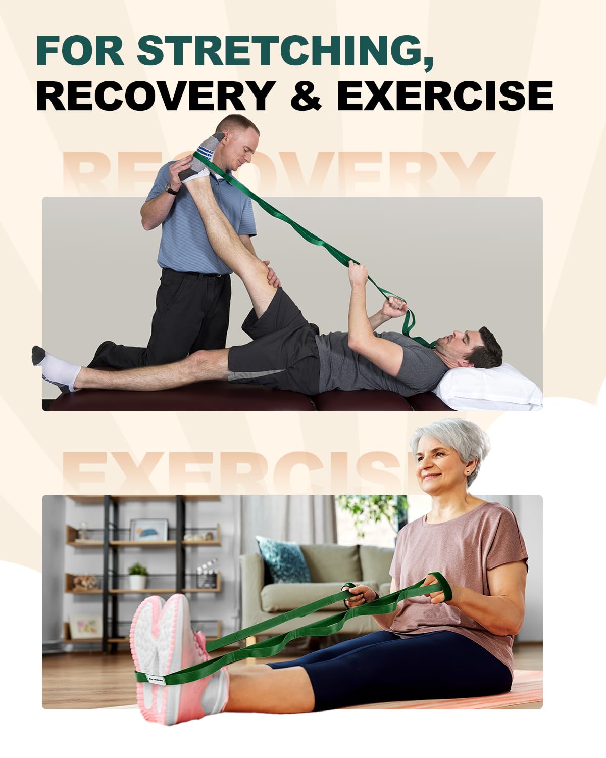 Boost flexibility, recover faster, and stretch safely with the Trideer 10-Loop Stretching Strap – durable, non-elastic, versatile for yoga, Pilates, physical therapy, and home or gym workouts.