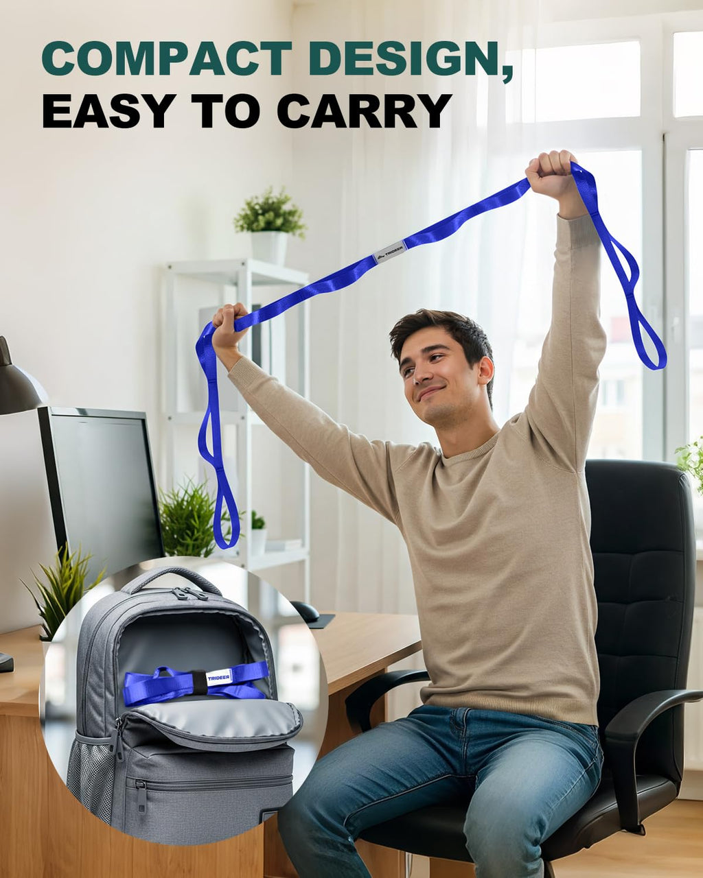 Boost flexibility, recover faster, and stretch safely with the Trideer 10-Loop Stretching Strap – durable, non-elastic, versatile for yoga, Pilates, physical therapy, and home or gym workouts.