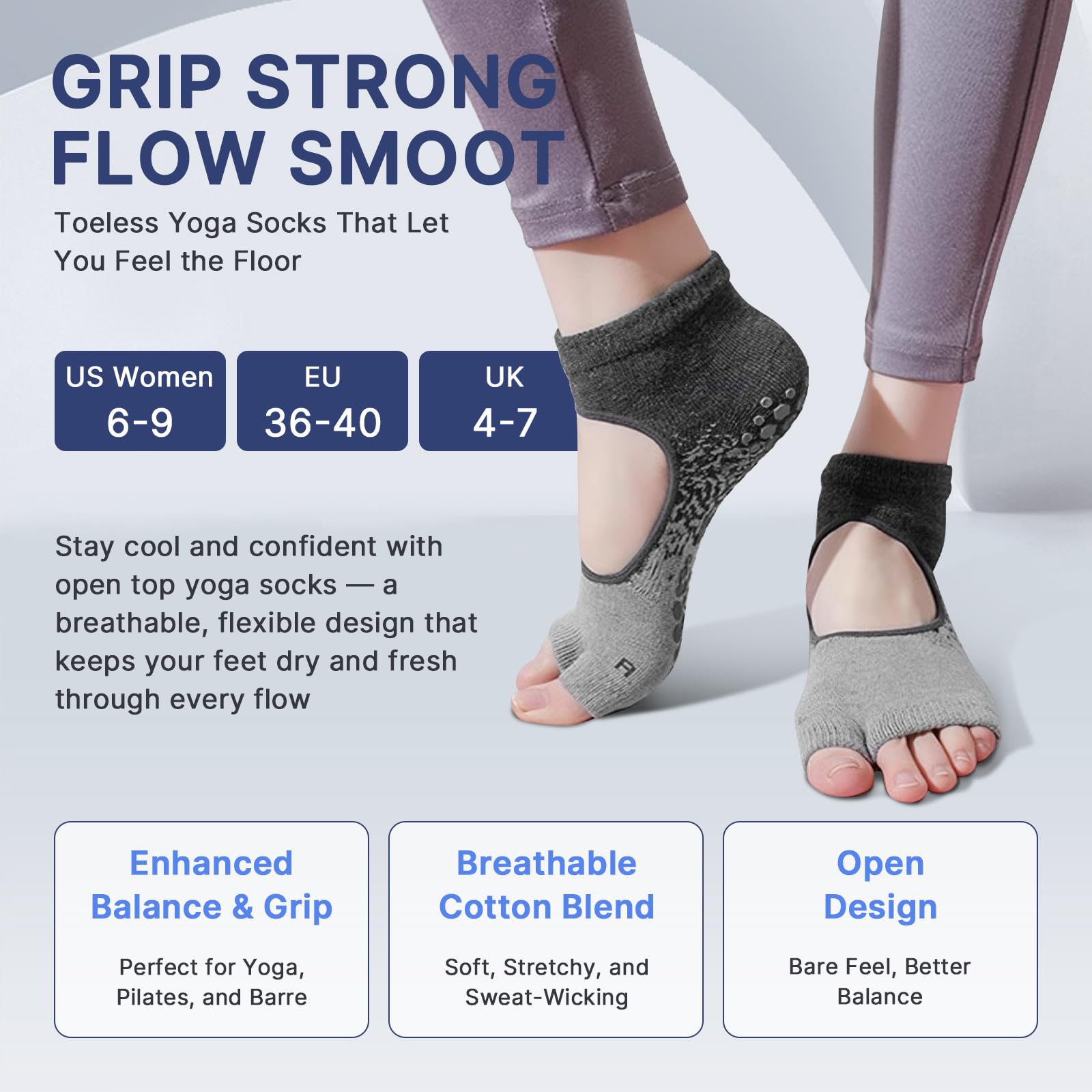 Train with confidence and comfort—these non-slip Pilates yoga socks deliver secure grip, breathable support, and stylish design for every workout, from barre to yoga and beyond.
