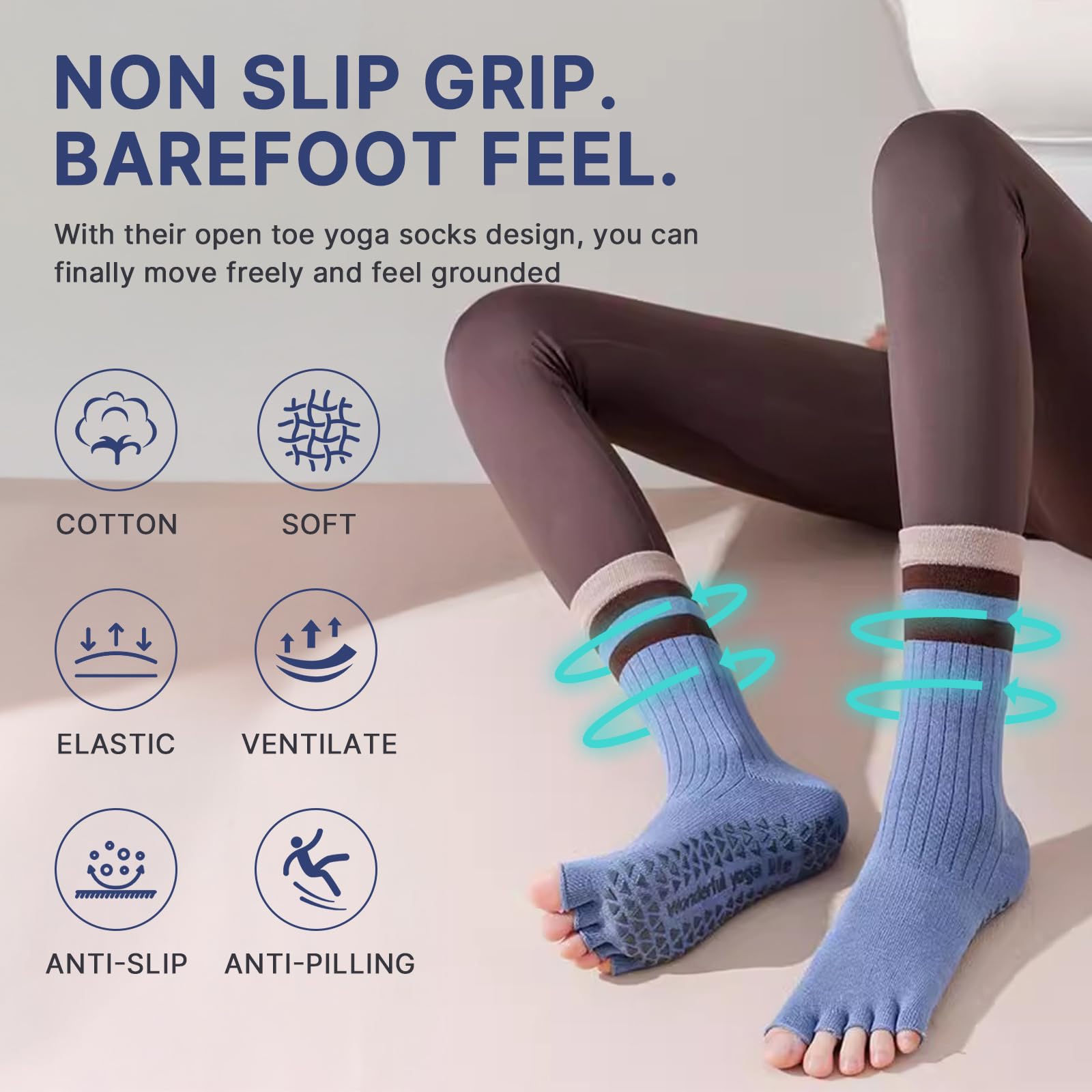 Train with confidence and comfort—these non-slip Pilates yoga socks deliver secure grip, breathable support, and stylish design for every workout, from barre to yoga and beyond.