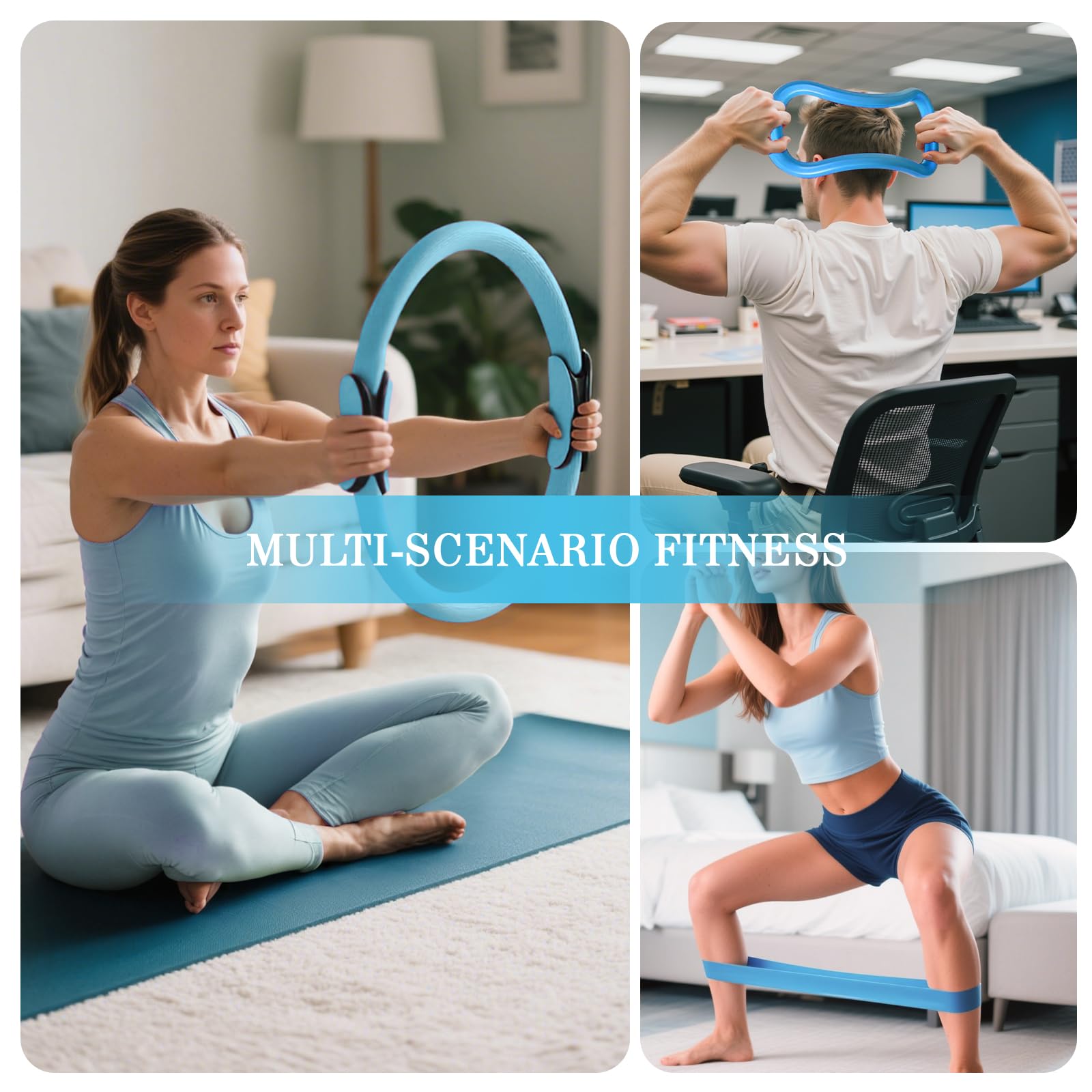 Achieve full-body toning, strength, and flexibility anywhere with the Home Pilates Kit—durable, all-in-one, non-slip, and portable, perfect for beginners and advanced Pilates enthusiasts alike.