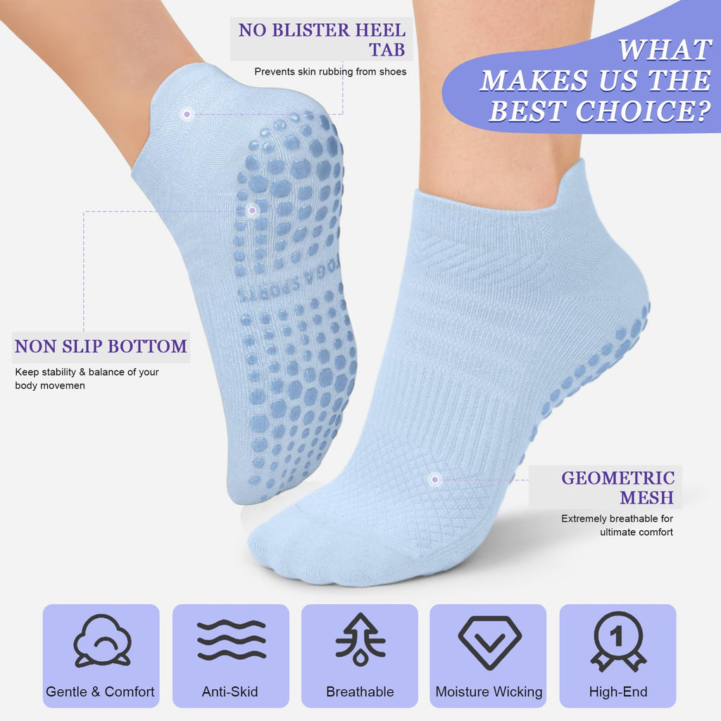 Stay safe, stable, and stylish with non-slip Pilates socks—breathable, cushioned, and perfect for yoga, barre, studio workouts, or home use. Comfort and grip in every step.