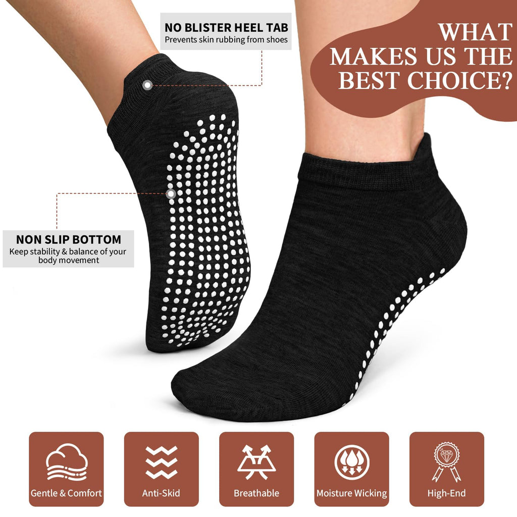 Stay safe, stable, and stylish with non-slip Pilates socks—breathable, cushioned, and perfect for yoga, barre, studio workouts, or home use. Comfort and grip in every step.