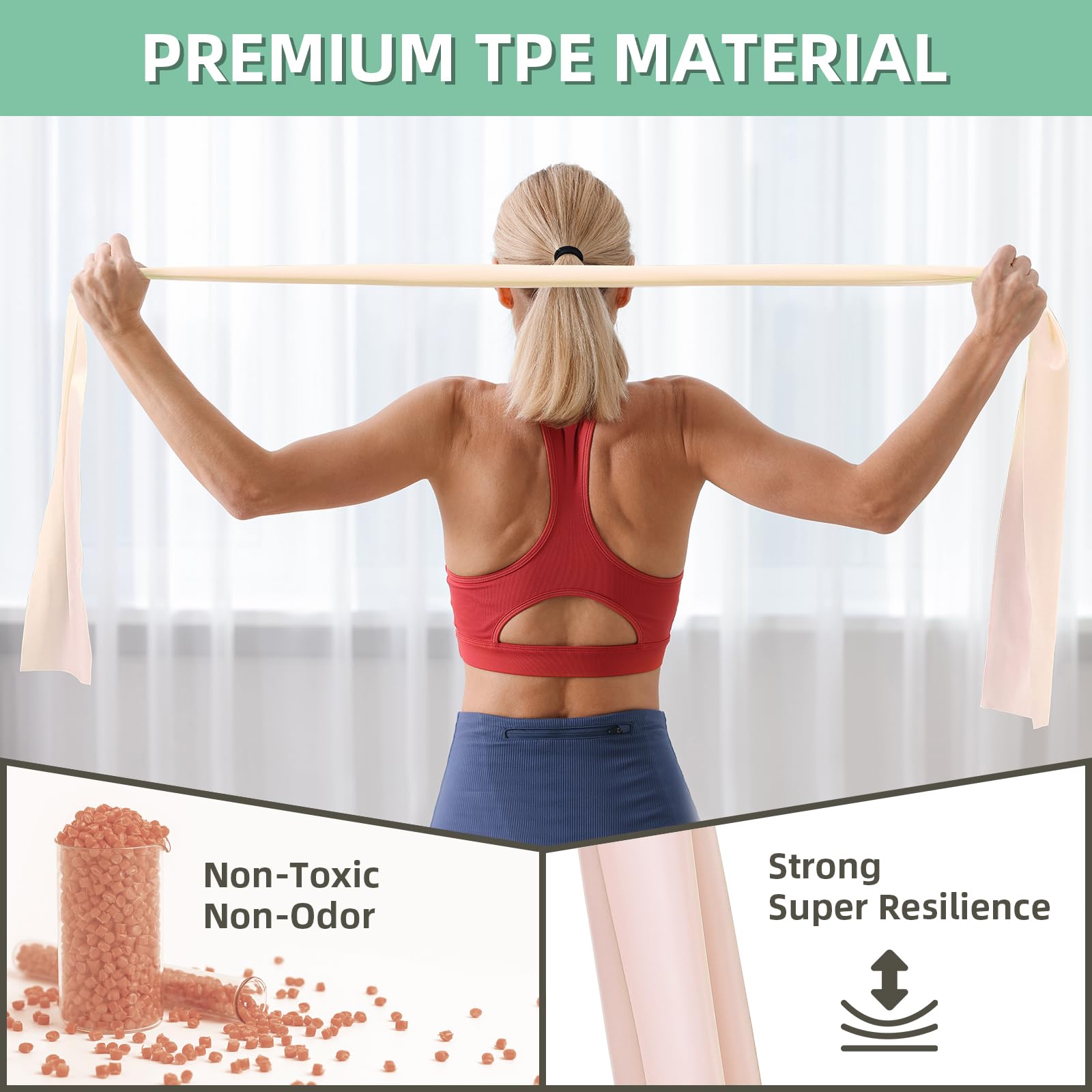 Strengthen, stretch, and recover anywhere with these hypoallergenic TPE resistance bands—lightweight, portable, and designed for full-body training, rehab, Pilates, yoga, and everyday fitness.