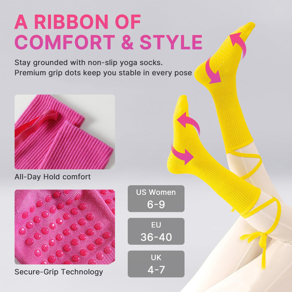 Train with confidence and comfort—these non-slip Pilates yoga socks deliver secure grip, breathable support, and stylish design for every workout, from barre to yoga and beyond.