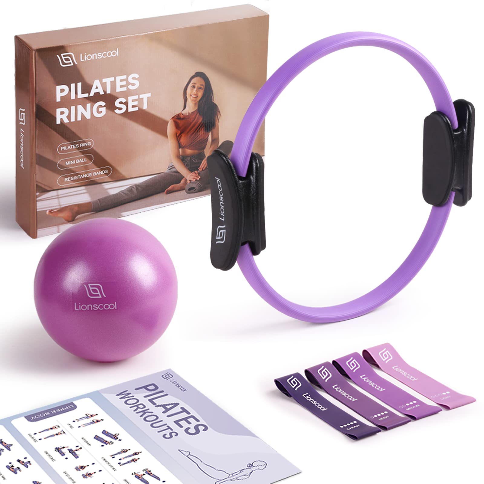Transform your at-home Pilates practice with the LIONSCOOL Pilates Ring Set – all-in-one resistance ring, mini ball, and bands for strength, balance, and total-body toning anywhere, anytime.