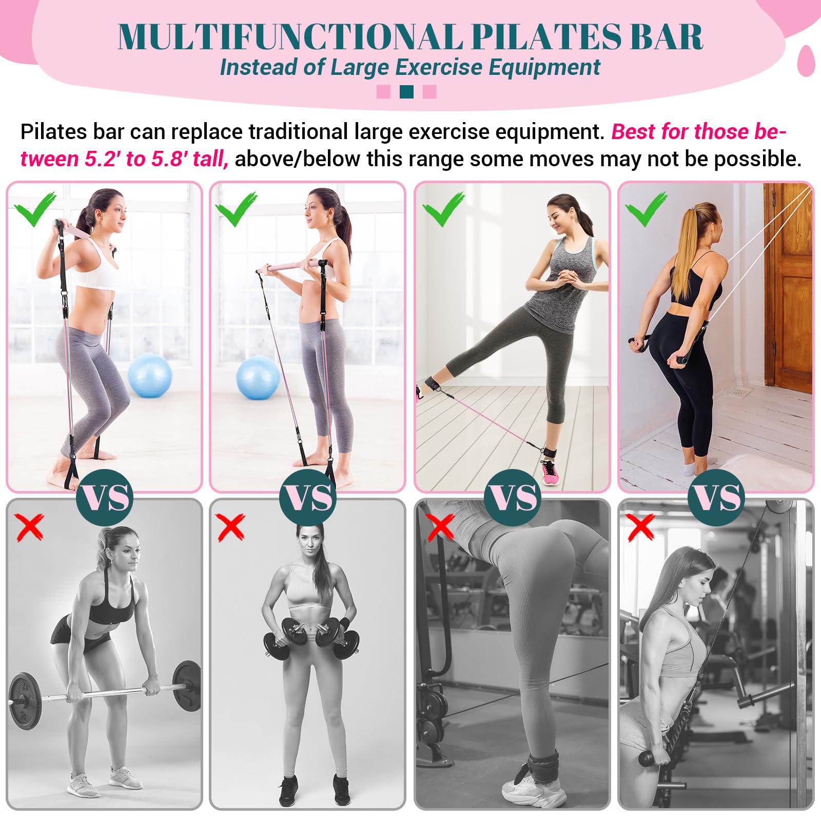 Achieve full-body strength, flexibility, and toning anywhere with the COFOF Pilates Bar Kit – adjustable resistance bands, padded handles, and portable design make home, travel, and outdoor workouts easy and effective.
