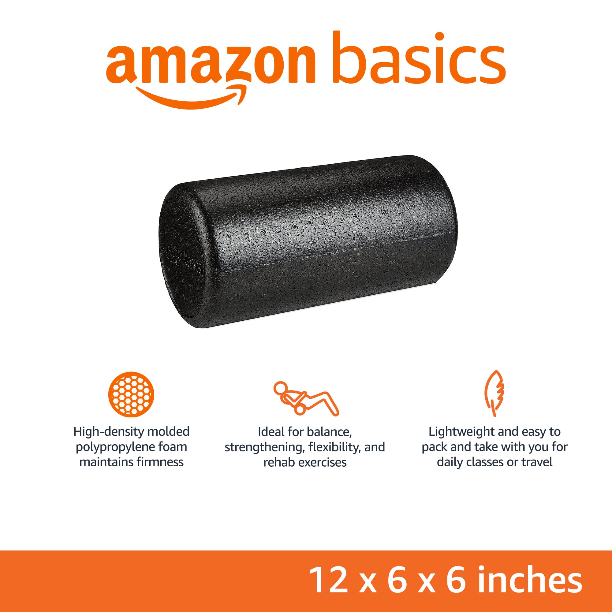 Relieve tension, improve balance, and boost flexibility with the Amazon Basics High-Density Foam Roller – firm, durable, portable, and perfect for home, gym, yoga, Pilates, and recovery workouts.