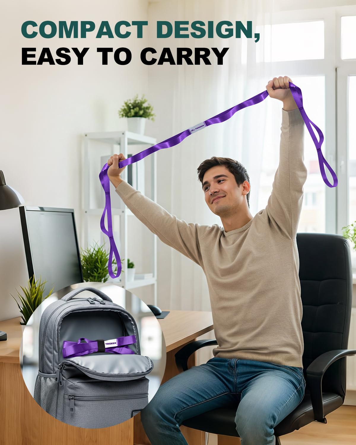 Boost flexibility, recover faster, and stretch safely with the Trideer 10-Loop Stretching Strap – durable, non-elastic, versatile for yoga, Pilates, physical therapy, and home or gym workouts.