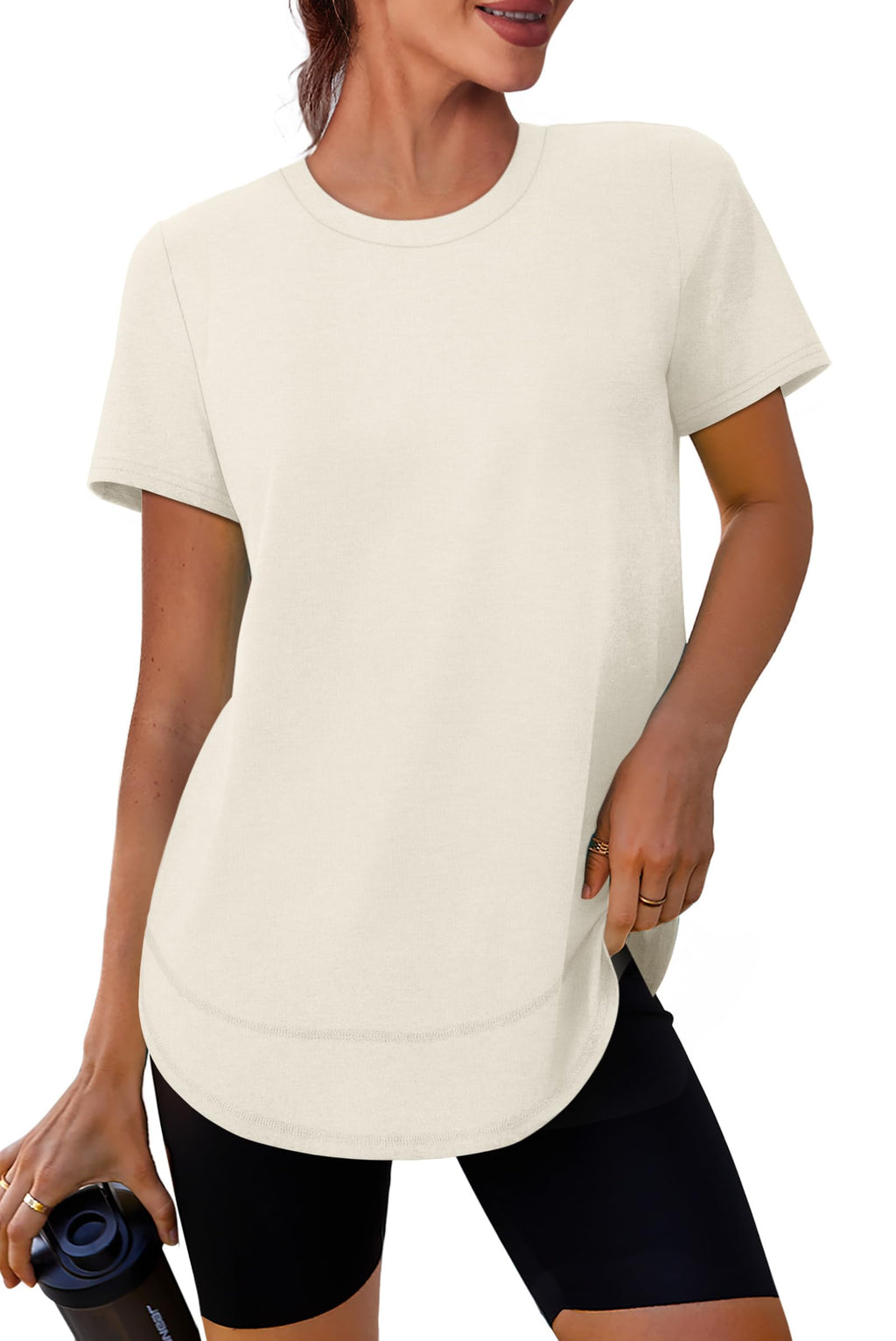 Stay cool, protected, and stylish with this UPF 50+ quick-dry workout shirt—lightweight, breathable, and flexible for yoga, running, hiking, or any active lifestyle.